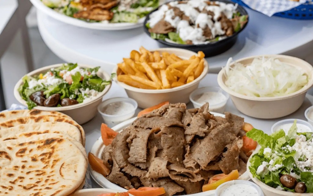 Charlie's Kabob Grill Mediterranean spread